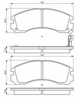 Комплект спирачно феродо, дискови спирачки 0 986 495 491 BOSCH