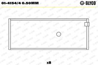Cuzinet bielă GLYCO, Cod: 01-4154/4 0.50mm