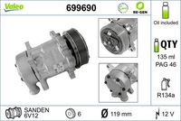 Compresor clima / aer conditionat VALEO, Cod: 699690