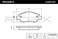 Комплект спирачно феродо, дискови спирачки 402B0460 RIDEX