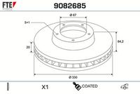 Disc frana FTE, Cod: 9082685