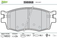 Комплект спирачно феродо, дискови спирачки 598868 VALEO