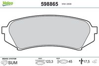 Комплект спирачно феродо, дискови спирачки 598865 VALEO