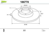 Disc frana VALEO, Cod: 186770