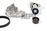 Pompa apa + Set curea transmisie cu caneluri HEPU, Cod: PK00547