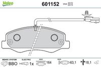 Комплект спирачно феродо, дискови спирачки 601152 VALEO