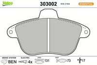 Set placute frana,frana disc VALEO, Cod: 303002