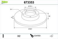 Disc frana VALEO, Cod: 673353