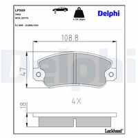Set placute frana,frana disc DELPHI, Cod: LP509