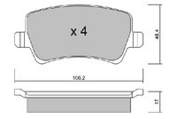 комплект спирачно феродо, дискови спирачки