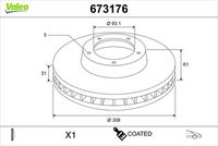 Disc frana VALEO, Cod: 673176