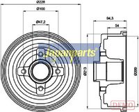 Tambur frana JAPANPARTS, Cod: TA-0412C