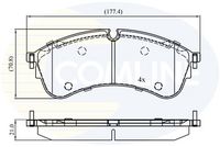 Комплект спирачно феродо, дискови спирачки CBP02400 COMLINE