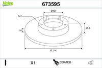 Disc frana VALEO, Cod: 673595