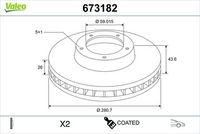 Disc frana VALEO, Cod: 673182