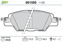 Set placute frana,frana disc VALEO, Cod: 601500