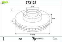 Disc frana VALEO, Cod: 673121