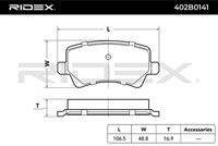 Комплект спирачно феродо, дискови спирачки 402B0141 RIDEX