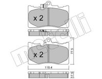 Комплект спирачно феродо, дискови спирачки 22-0799-0 METELLI