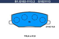 Комплект спирачно феродо, дискови спирачки B1.G102-1113.2 GALFER