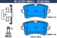Комплект спирачно феродо, дискови спирачки B1.G120-1004.2 GALFER