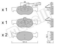 Комплект спирачно феродо, дискови спирачки 22-0079-0 METELLI