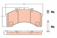 Bremsbelagsatz, Scheibenbremse