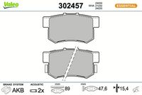 Комплект спирачно феродо, дискови спирачки 302457 VALEO