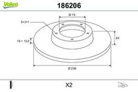 Disc frana VALEO, Cod: 186206