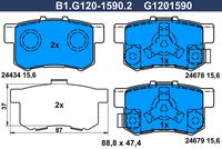 Комплект спирачно феродо, дискови спирачки B1.G120-1590.2 GALFER