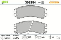 Комплект спирачно феродо, дискови спирачки 302984 VALEO