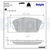 Set placute frana DELPHI, Cod: LP1732