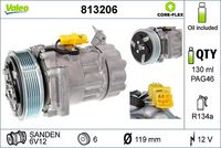 Compresor clima / aer conditionat VALEO, Cod: 813206