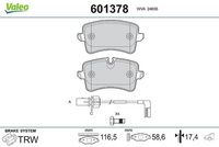 Комплект спирачно феродо, дискови спирачки 601378 VALEO