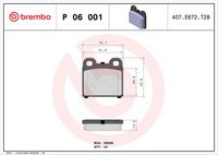 Set placute frana BREMBO, Cod: P 06 001