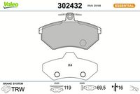 Bremsbelagsatz, Scheibenbremse