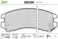 Комплект спирачно феродо, дискови спирачки 598296 VALEO