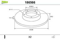 Disc frana VALEO, Cod: 186566