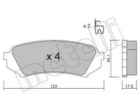Комплект спирачно феродо, дискови спирачки 22-0453-0 METELLI