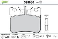 Комплект спирачно феродо, дискови спирачки 598030 VALEO