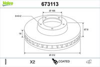 Disc frana VALEO, Cod: 673113