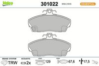 Bremsbelagsatz, Scheibenbremse