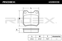 Комплект спирачно феродо, дискови спирачки 402B0038 RIDEX