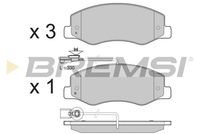 Комплект спирачно феродо, дискови спирачки BP3440 BREMSI