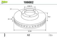 Disc frana VALEO, Cod: 186682
