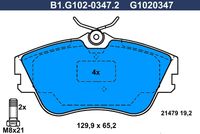 Комплект спирачно феродо, дискови спирачки B1.G102-0347.2 GALFER