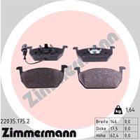 Bremsekloss sett / ZIMMERMANN / 22035.175.2