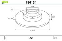Disc frana VALEO, Cod: 186154
