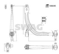 Brat, suspensie roata SWAG, Cod: 33 11 0489