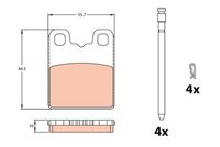 Set placute frana,frana disc TRW, Cod: GDB2322